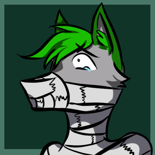 asphyxiation bdsm bondage bound breath_play duct_tape fur gag gagged green_body green_fur grey_body grey_fur hair male solo tape tape_bondage tape_gag wolfinthewalls fauxil_fox_(character) canid canine mammal 1:1 2018 digital_media_(artwork) low_res