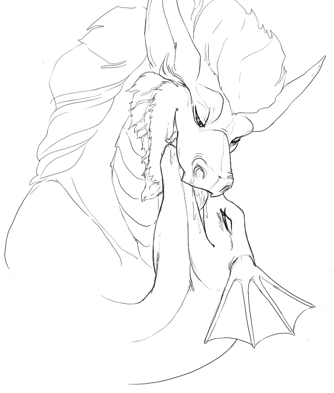 anthro blush bodily_fluids duo female frill_(anatomy) kissing male mane membrane_(anatomy) membranous_frill saliva scales tongue conditional_dnp sefeiren mythology slitherette_(slither) dragon mythological_creature mythological_scalie scalie monochrome sketch