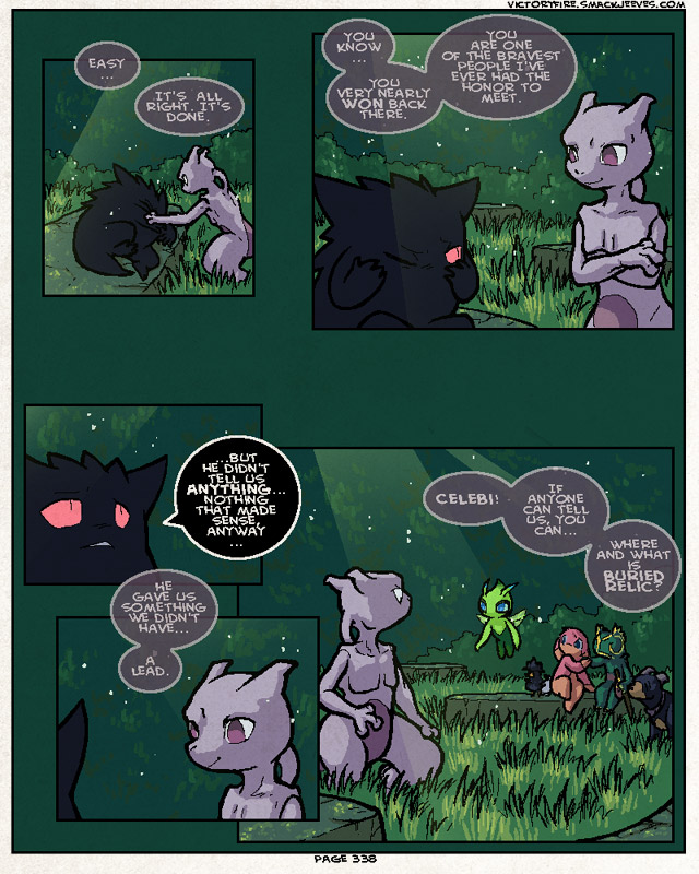 anthro dialogue female feral group male semi-anthro speech_bubble text sulfurbunny_(artist) nintendo pokemon pokemon_mystery_dungeon pokemon_victory_fire spike_chunsoft jen_(vf) audino celebi darkrai generation_1_pokemon generation_2_pokemon generation_3_pokemon generation_4_pokemon generation_5_pokemon gengar houndoom kecleon legendary_pokemon mewtwo murkrow pokemon_(species) 4:5 comic digital_media_(artwork) english_text microsoft_paint_(artwork)