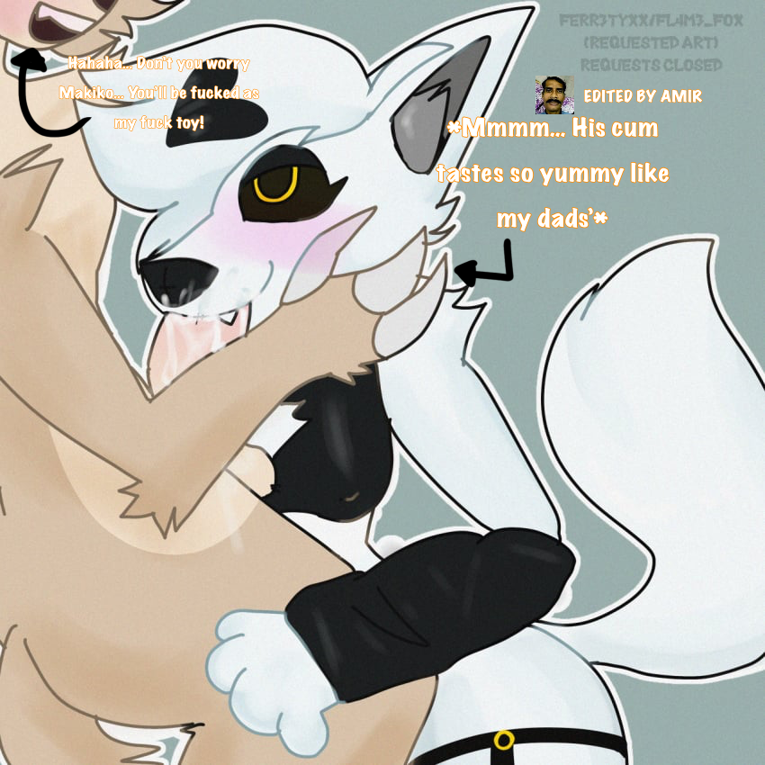 anthro breast_play breasts female male male/female sex snout text titfuck amir_editz unknown_artist makiko_fox mellow_(mehdrawings) canid canine fox mammal pilosan sloth xenarthran 1:1 english_text