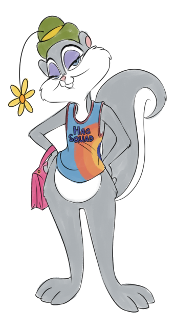 anthro basketball_uniform buckteeth clothing female fluffy fluffy_tail parody shirt solo sportswear squirrel_tail tail tank_top teeth text text_on_clothing text_on_shirt text_on_tank_top text_on_topwear topwear tune_squad_outfit tune_squad_outfit_(2021) uniform dsp2003 animaniacs looney_tunes space_jam space_jam:_a_new_legacy warner_brothers lola_bunny slappy_squirrel mammal rodent sciurid tree_squirrel english_text sketch