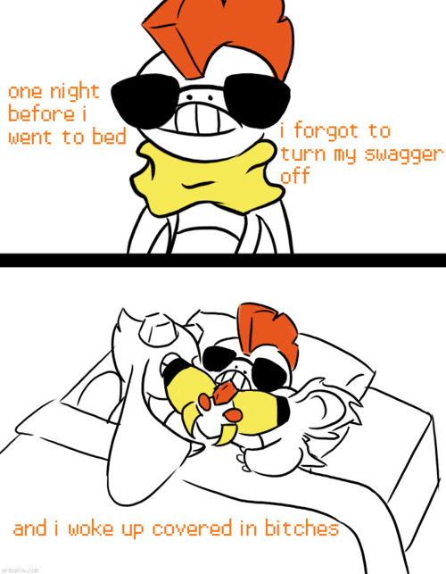 anthro bed eyes_closed eyewear female furniture humor male pillow profanity sleeping sunglasses swag text unknown_artist nintendo pokemon froslass generation_1_pokemon generation_4_pokemon generation_5_pokemon nidorina pokemon_(species) scrafty vespiquen comic english_text