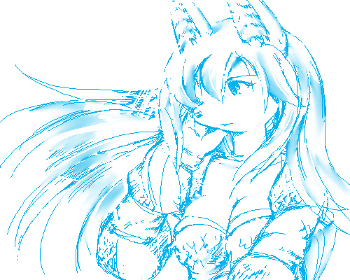 anthro breasts clothed clothing female hair solo g-sun legend_of_mana mana_(series) square_enix sierra_(mana) canid canine mammal 2004 5:4 archived_source low_res sketch