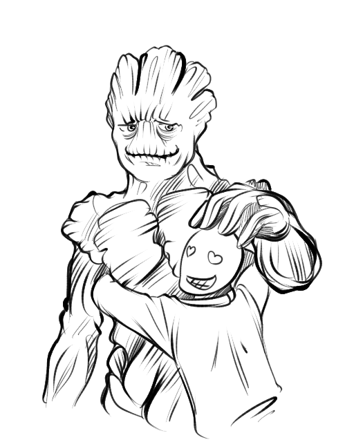 duo happy heart_eyes heart_symbol hug love not_furry plant simple_background smile tree white_background unknown_artist guardians_of_the_galaxy marvel groot elemental_creature elemental_humanoid flora_colossus flora_fauna human humanoid mammal plant_humanoid 4:5 digital_media_(artwork) monochrome source_request