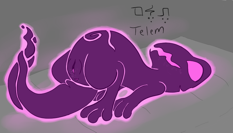 anus belly big_belly bodily_fluids butt female genital_fluids genitals glowing glowing_eyes lying on_back open_mouth presenting presenting_hindquarters pussy solo vaginal_fluids telem neopets neopet_(species) techo wraith_neopet