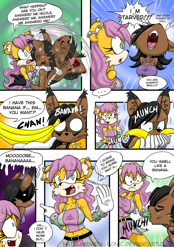 anthro dialogue duo female female/female female_pred female_prey forced holding_banana imminent_vore oral_vore speech_bubble text unwilling_prey vore willing_pred natsumemetalsonic archie_comics sega sonic_the_hedgehog_(archie) sonic_the_hedgehog_(comics) sonic_the_hedgehog_(series) mina_mongoose nicole_the_lynx digital_creature felid feline herpestid lynx mammal mongoose english_text url