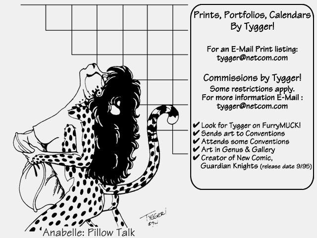 anthro breasts female pillow solo tail text tygger cheetah felid feline leopard mammal pantherine 1994 4:3 black_and_white english_text monochrome pen_(artwork) traditional_media_(artwork) url