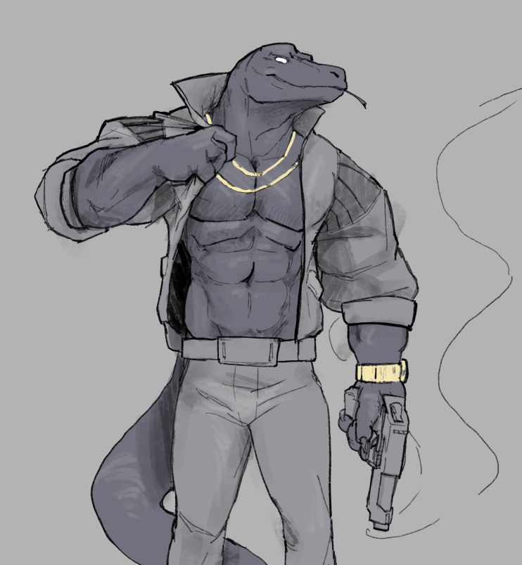 abs anthro belt bottomwear clock clothing grey_background gun handgun jacket jewelry male muscular muscular_anthro muscular_male navel necklace pants pecs pistol pose ranged_weapon shirtless simple_background smile smoke solo tongue topwear watch weapon wristwatch dama624 epic_games fortnite thunder_(fortnite) komodo_dragon lizard monitor_lizard reptile scalie 2023 digital_media_(artwork)