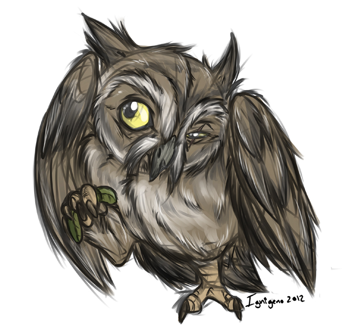 ambiguous_gender avian_feet brown_body brown_feathers feathers feet feral holding_object_with_feet one_eye_closed simple_background solo talons toes white_background yellow_eyes ignigeno guardians_of_ga'hoole ezylryb avian bird owl screech_owl true_owl whiskered_screech_owl 2012 male_(lore)