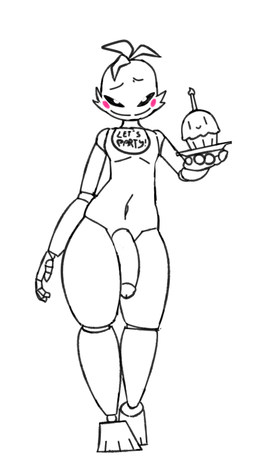 anthro bib big_penis black_sclera blush candle crossgender cupcake flaccid food genitals humanoid_genitalia humanoid_penis looking_at_viewer machine male navel nude penis smile solo text wide_hips sangelia five_nights_at_freddy's five_nights_at_freddy's_2 scottgames cupcake_(fnaf) toy_chica_(fnaf) android avian bird chicken galliform gallus_(genus) phasianid robot english_text