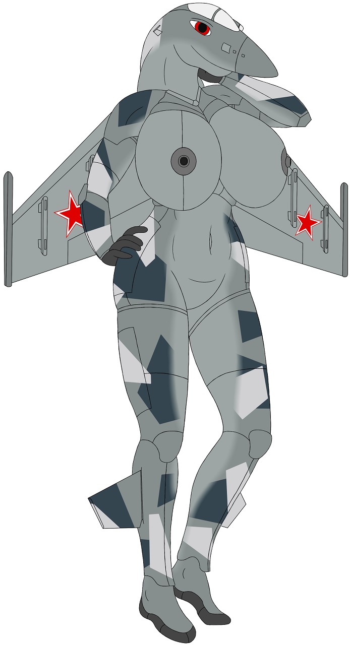 aircraft anthro big_breasts breasts female machine nipples non-mammal_nipples solo su-27 vehicle kernkraftwerks sukhoi aircraft_humanoid living_aircraft living_machine living_vehicle hi_res