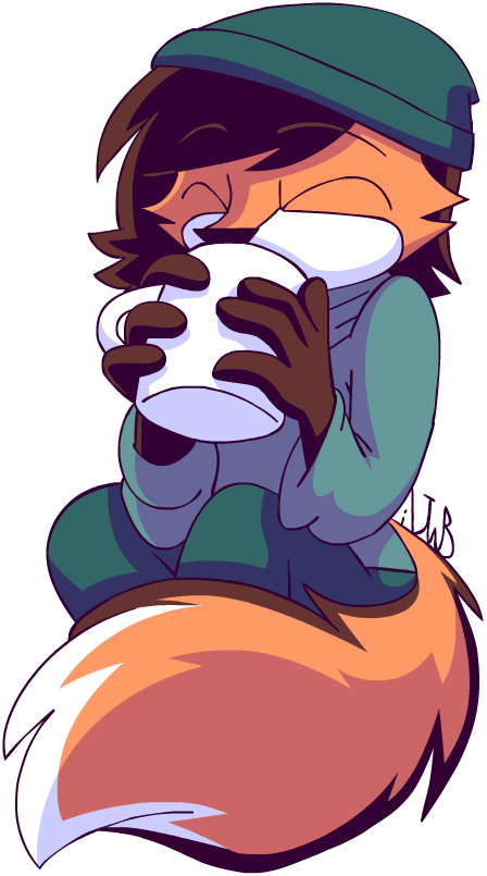 anthro brown_body brown_fur brown_hair coffee_mug drinking eyes_closed female fur hair multicolored_body multicolored_fur orange_body orange_fur solo white_body white_fur winter_hat animatedjames macy canid canine fox mammal alpha_channel