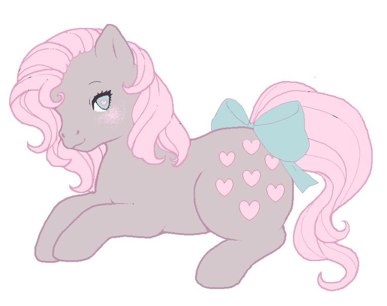 accessory blue_eyes blush female feral fur furgonomics hair heart_eyes heart_symbol hooves pink_hair purple_body purple_fur ribbons smile solo tail tail_accessory tail_ribbon heartshapedfemme hasbro my_little_pony snuzzle_(mlp_g1) equid equine horse mammal alpha_channel