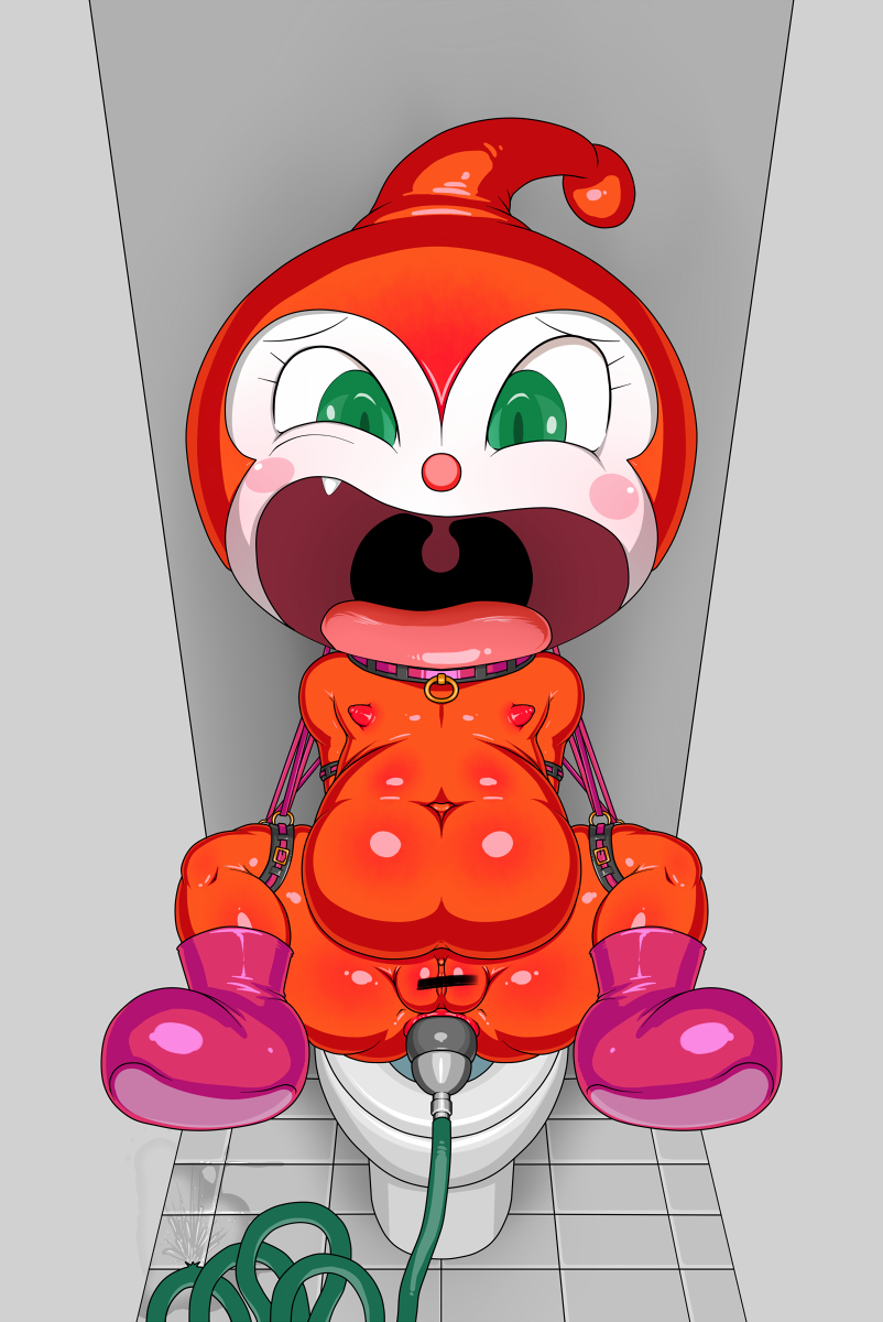 abdominal_bulge anus bathroom bdsm bloated bondage bound censor_bar cute_fangs erect_nipples fangs female forced genitals green_eyes ineffective_censorship inflation liquid_inflation navel nipples open_mouth public_restroom pussy solo teeth toilet water_hose water_inflation a- anpanman dokin-chan alien germ_(anpanman) germ_(organism) micro_organism_(organism) 2013 censored hi_res pillarbox