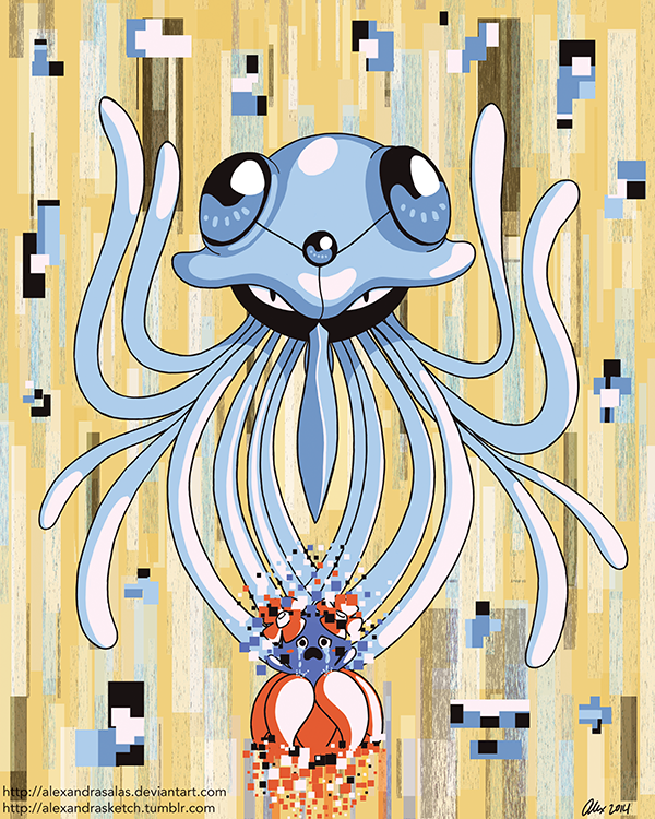 blue_body blue_skin blush bodily_fluids crying feral flower glitch head_flower plant red_body red_skin tears tentacles alexandrasalas nintendo pokemon 7pkmn_'v bellossom cnidarian digital_creature generation_1_pokemon generation_2_pokemon glitch_creature glitch_pokemon marine pokemon_(species) tentacruel 2014 4:5 digital_media_(artwork) signature