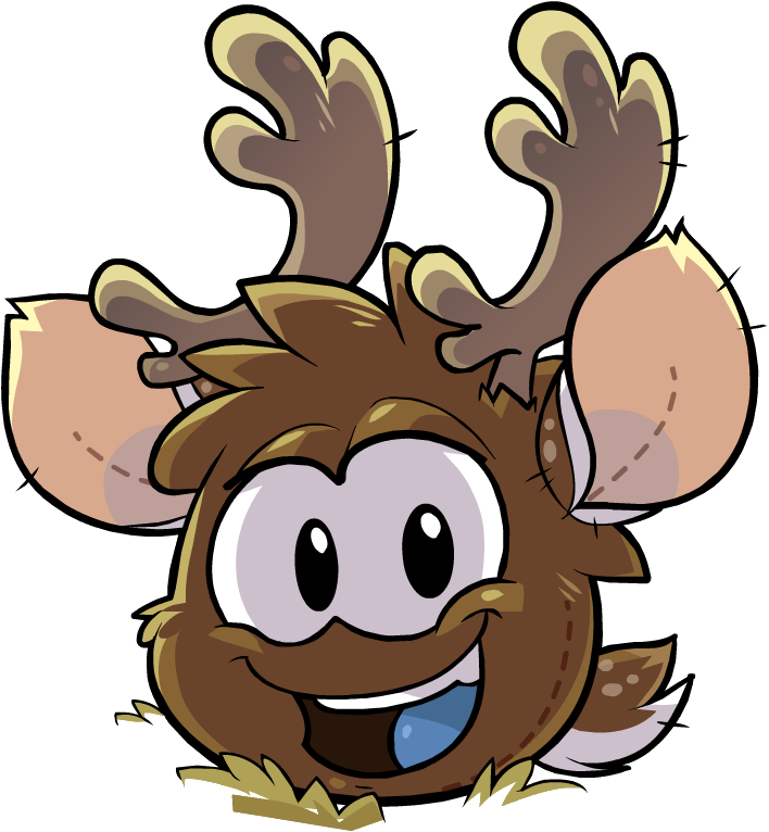 ambiguous_gender horn looking_at_viewer open_mouth solo toony upper_teeth_only unknown_artist club_penguin puffle reindeer_puffle alpha_channel full-length_portrait official_art portrait