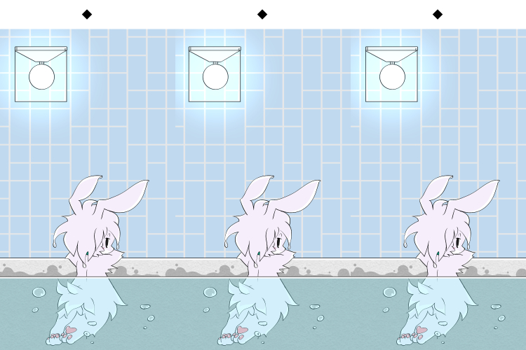 3_toes anthro black_eyes feet fur kemono looking_at_viewer looking_back male pawpads solo swimming_pool toes water wet wet_body wet_fur white_body white_fur konzaburou lintw lagomorph leporid mammal rabbit 3:2 cross_eye_stereogram side_by_side_stereogram stereogram wall_eye_stereogram