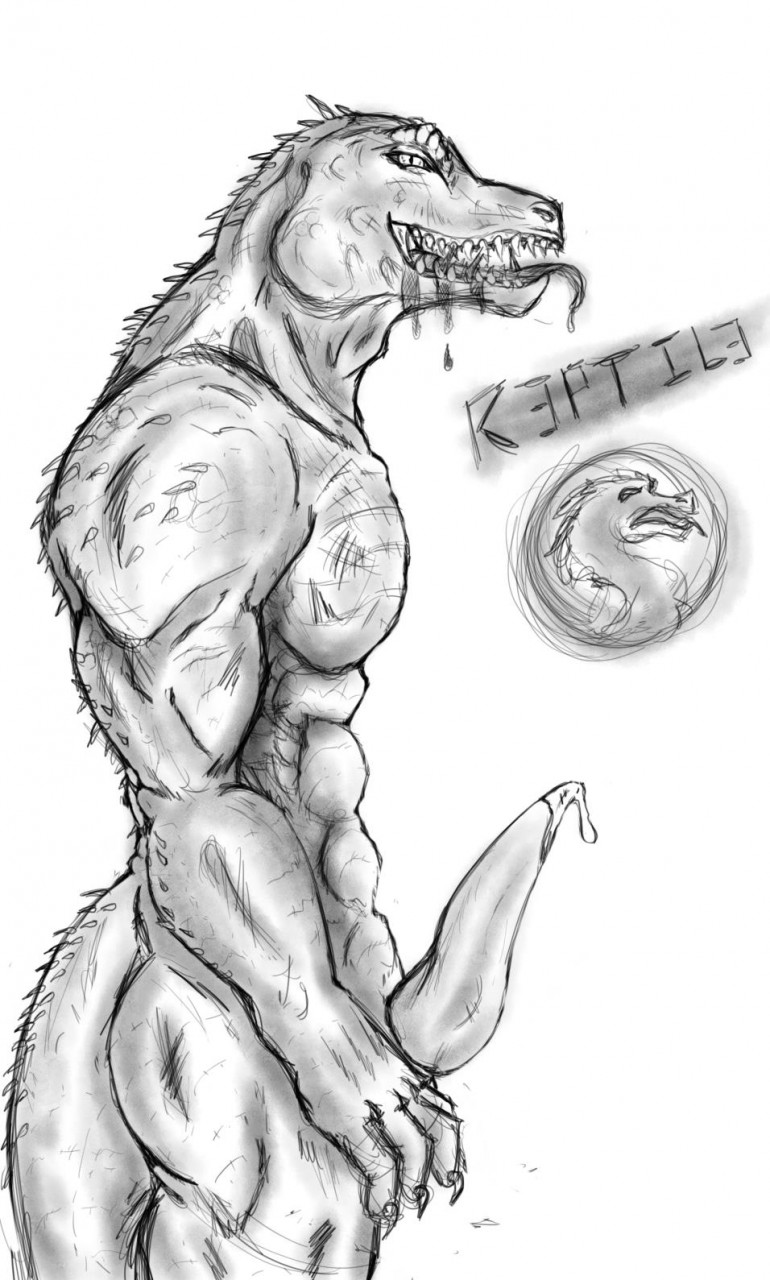 anatomically_correct anatomically_correct_genitalia animal_genitalia anthro bodily_fluids claws drooling genitals male muscular penis poison saliva sharp_teeth solo spines teeth toggle_(artist) mortal_kombat mortal_kombat_1 reptile_(mortal_kombat) reptile scalie hi_res monochrome