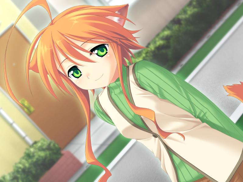 breasts clothed clothing day dutch_angle female fully_clothed fur green_eyes hair inner_ear_fluff long_hair looking_at_viewer orange_body orange_fur orange_hair outside smile solo tan_body tan_skin tuft cotora wanko_to_kurasou mikan_(wanko) animal_humanoid canid canid_humanoid canine canine_humanoid canis dog_humanoid domestic_dog humanoid mammal mammal_humanoid