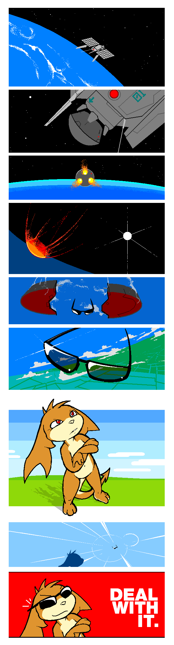 anthro eyewear male orbit red_eyes solo space sunglasses tail text darkdoomer deal_with_it patachu comic english_text hi_res meme