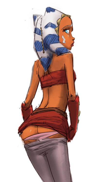 armwear bandeau biped blue_eyes butt clothing elbow_gloves female gloves handwear head_tails legwear lekku_(anatomy) lips looking_at_viewer looking_back not_furry orange_body orange_skin panties pantyhose rear_view simple_background solo topwear transparent_background underwear tourbillon star_wars ahsoka_tano alien alien_humanoid humanoid togruta alpha_channel