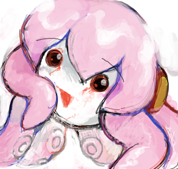 ambiguous_gender blood bodily_fluids hair open_mouth open_smile pink_hair simple_background smile solo suction_cup tentacles white_background yogurt200 vocaloid megurine_luka tako_luka animal_humanoid cephalopod cephalopod_humanoid humanoid marine marine_humanoid mollusk mollusk_humanoid octopus_humanoid waddling_head 2021