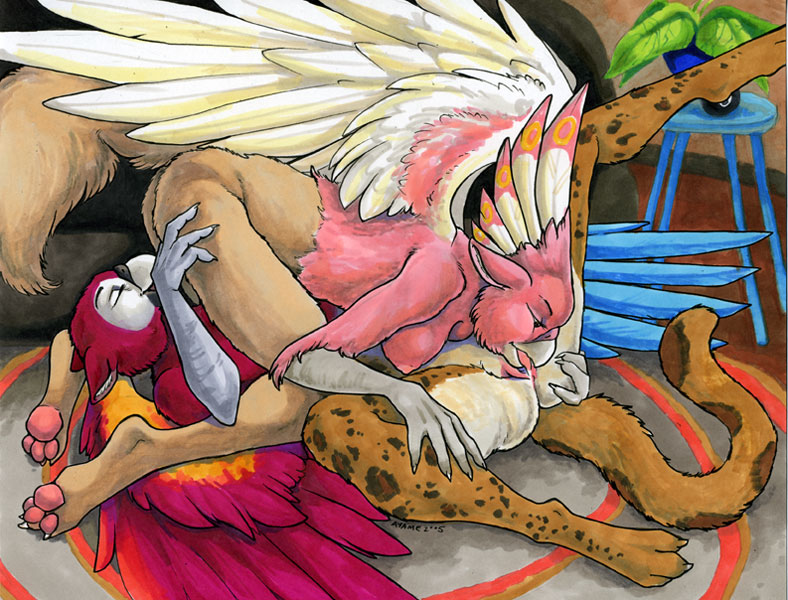 69_position anthro anthro_on_anthro ass_up beak breasts claws cunnilingus duo erect_nipples eyes_closed feathered_wings feathers female female/female fur genitals half-closed_eyes intimate markings narrowed_eyes nipples nude oral pawpads pussy sex side_view spots spotted_body spotted_fur spread_legs spreading straddling tail toe_claws tongue tongue_out vaginal wings ayame_emaya mythology pico_(ayame_emaya) xan_(ayame_emaya) ara_(genus) avian bird canid canine canis chimera cockatoo dingo domestic_dog felid feline gryphon leopardus macaw major_mitchell's_cockatoo mammal margay mythological_avian mythological_creature neotropical_parrot parrot scarlet_macaw true_parrot