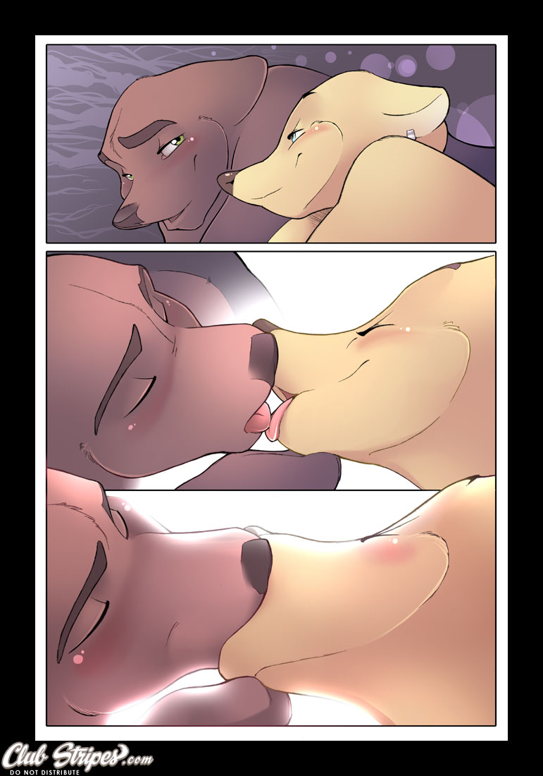 anthro blue_eyes blush brown_body brown_fur do_not_distribute duo eyes_closed female french_kissing fur green_eyes kissing male male/female open_mouth piercing smile text three_frame_image tongue tongue_out yellow_body yellow_eyes yellow_fur miles_df clubstripes love_can_be_different huska richard_(lcbd) canid canine fox mammal comic digital_media_(artwork) english_text