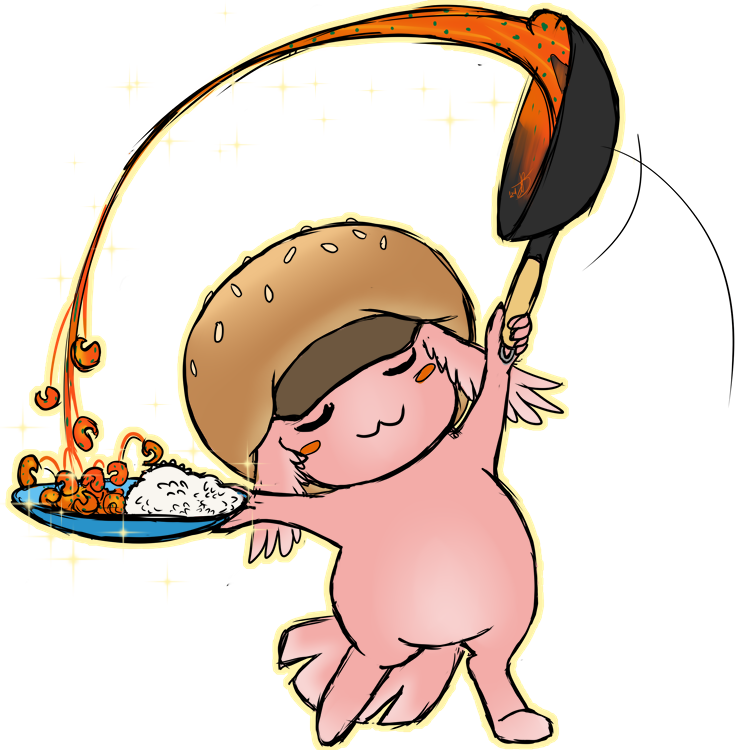 :3 anthro blush clothing cooking cookware eyes_closed food frying_pan hamburger_bun hat headgear headwear kitchen_utensils male pink_body rice smile solo tools roguemorpho bandai_namco digimon arthropod crustacean digimon_(species) ebiburgermon marine shrimp 1:1 alpha_channel