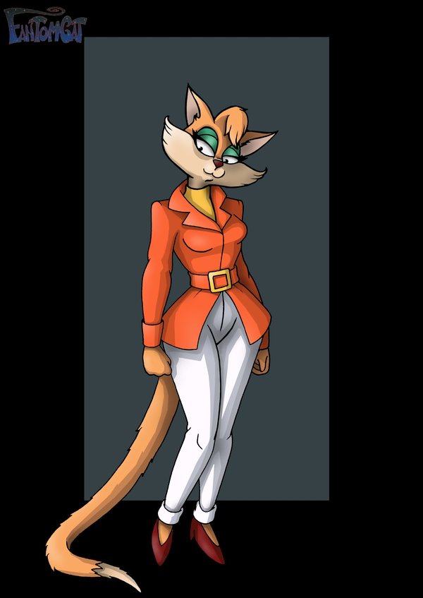 anthro belt biped breasts clothed clothing female footwear high_heels long_tail shoes solo standing tail nightwing1975 fantomcat tabitha_wildcat felid mammal