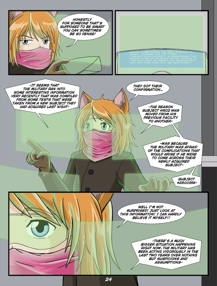 anthro blue_eyes clothed clothing computer dialogue electronics female mask text kurapika raven_wolf lumia_(raven_wolf) domestic_cat felid feline felis mammal comic english_text