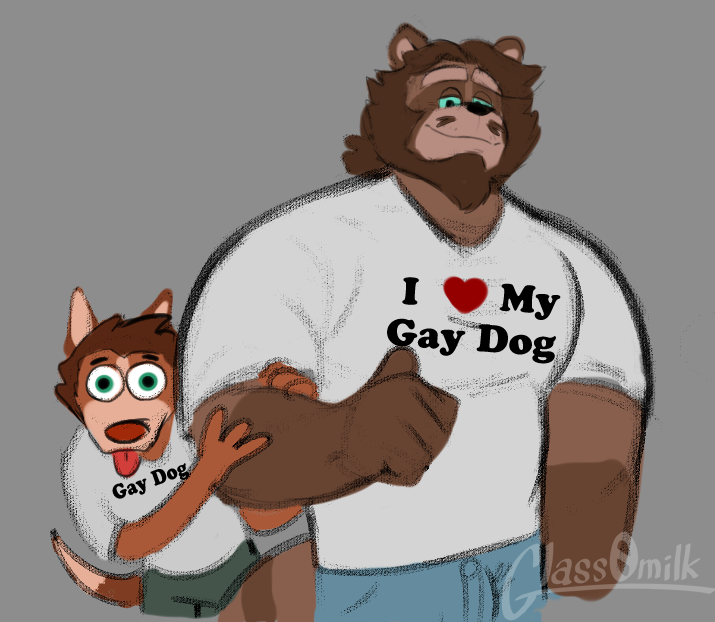 anthro anthro_on_anthro arm_grab beard biped black_nose blep bottomwear brown_body brown_fur brown_hair clothed clothing duo eyebrows facial_hair fully_clothed fur green_eyes green_sclera hair humor male male/male pants red_nose shirt size_difference smile stated_homosexuality stated_sexuality tan_body tan_fur tongue tongue_out topwear glass0milk ricardo_marasco tony_amaretto canid canine mammal raccoon_dog tanuki 2022 digital_drawing_(artwork) digital_media_(artwork) meme sketch father_(lore) father_and_child_(lore) father_and_son_(lore) incest_(lore) parent_(lore) parent_and_child_(lore) parent_and_son_(lore) son_(lore)