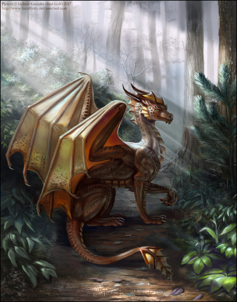 brown_body brown_scales detailed_background feral forest grass looking_at_viewer male plant scales solo tail tree wings red-izak european_mythology mythology ric'axoarrth dragon mythological_creature mythological_scalie scalie western_dragon 2017 digital_media_(artwork)