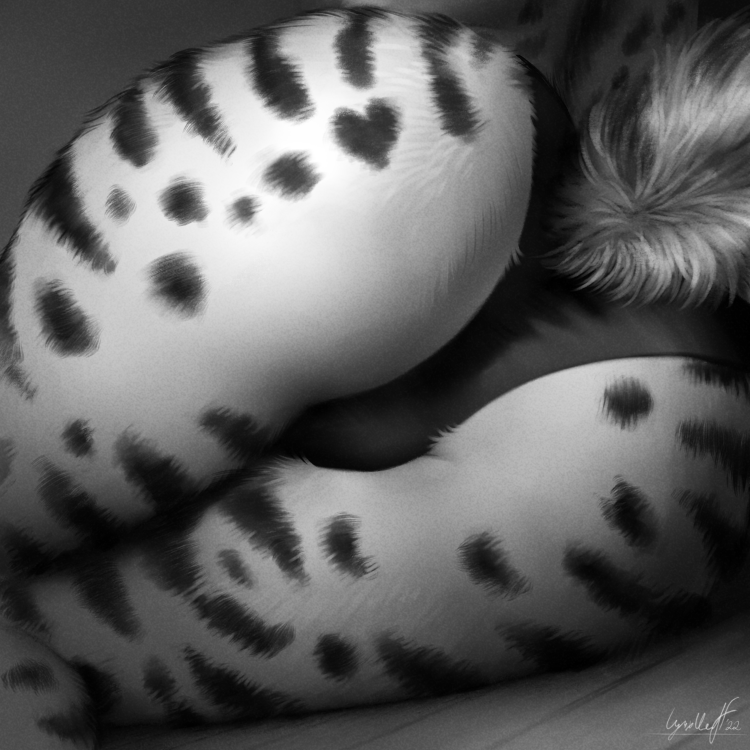 anthro butt butt_focus clothed clothing female fur lying markings on_side panties partially_clothed presenting presenting_hindquarters simple_background solo spots spotted_body spotted_fur underwear lynxwolf lynxwolf2 rivka_(sausysandwich) felid feline leptailurus_(genus) mammal serval 1:1 monochrome