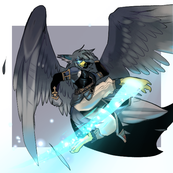 anthro beak blue_eyes fantasy feathered_wings feathers fighting_pose fur grey_body grey_fur hair hair_over_eye magic magic_user magician male one_eye_obstructed pose simple_background solo spread_wings wings sonofan dungeons_and_dragons hasbro mythology towers_of_infinity wizards_of_the_coast zephyr_azore avian gryphon hybrid mythological_avian mythological_creature 1:1 alpha_channel sketch