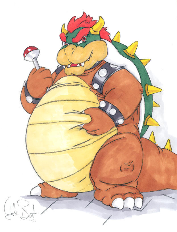 anthro belly love_handles male nude obese obese_anthro obese_male overweight overweight_anthro overweight_male solo spikes spikes_(anatomy) tail starfig mario_bros nintendo bowser koopa scalie