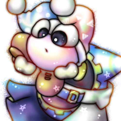 ambiguous_gender clothing duo fool's_hat hat headgear headwear not_furry box_xod kirby_(series) nintendo magolor marx_(kirby) waddling_head 1:1 2019 low_res