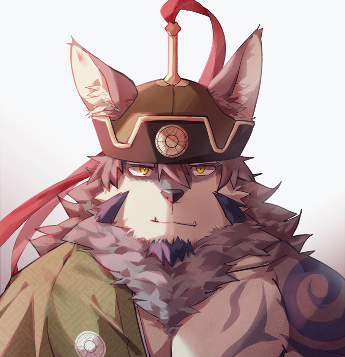 anthro fur male mongolian mongolian_clothing muscular muscular_anthro muscular_male solo sadonghao lifewonders tokyo_afterschool_summoners temujin_(tas) canid canine canis mammal wolf 2018