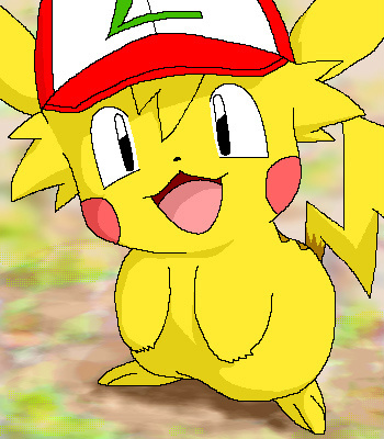 ambiguous_gender open_mouth solo pasaran nintendo pokemon ashchu generation_1_pokemon pikachu pokemon_(species) digital_media_(artwork) low_res oekaki