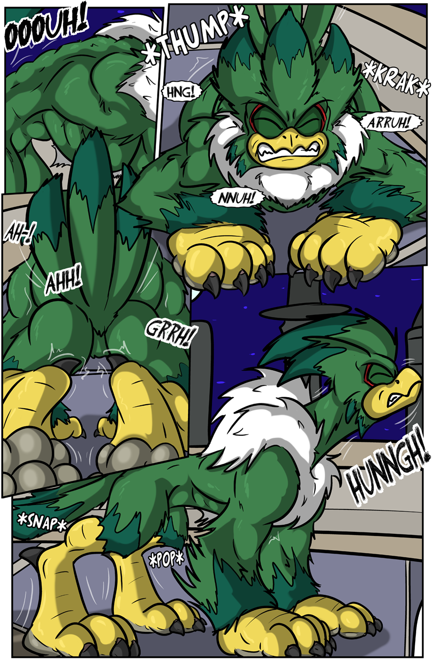 all_fours anthro_to_feral avian_feet beak big_feet big_muscles black_claws bodily_fluids butt claws clenched_teeth countershade_feet countershading drooling feathers feet feral fur green_body green_feathers grey_pawpads growth male muscular muscular_feral muscular_male pawpads paws saliva soles solo sound_effects talons teeth toes transformation white_body white_fur black-rat sega sonic_riders sonic_the_hedgehog_(series) jet_the_hawk jet_the_werehawk accipitrid accipitriform avian bird wereavian werebird werecreature werehawk comic hi_res