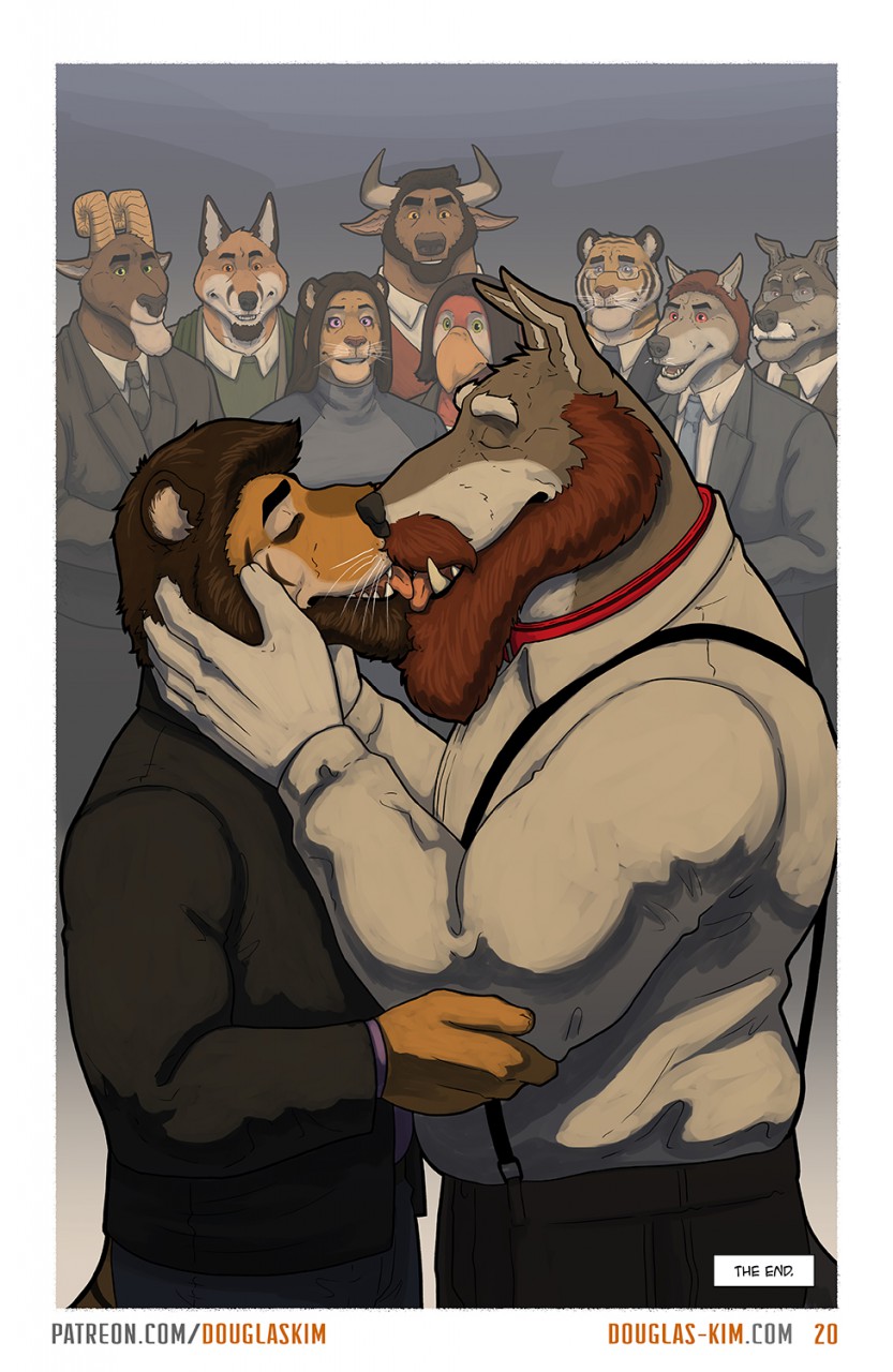 anthro anthro_on_anthro beard brown_body brown_fur clothing collar eyewear facial_hair fangs french_kissing fur glasses green_eyes grey_body grey_fur group hair hand_on_face horn kissing love male male/male mature_anthro mature_male mustache necktie orange_body orange_eyes orange_fur purple_eyes red_eyes red_hair scarf shirt smile stripes suit suspenders teeth text tongue tongue_out topwear wedding yellow_eyes douglas_kim bradley_(kimmykun) gabriel_(kimmykun) gavin_(kimmykun) john_smith_(kimmykun) nathan_(kimmykun) wallace_(kimmykun) avian bovid bovine canid canine canis caprine cattle felid fox hybrid mammal pantherine tiger wolfdog 2020 comic hi_res url brother_(lore) sibling_(lore) sister_(lore)