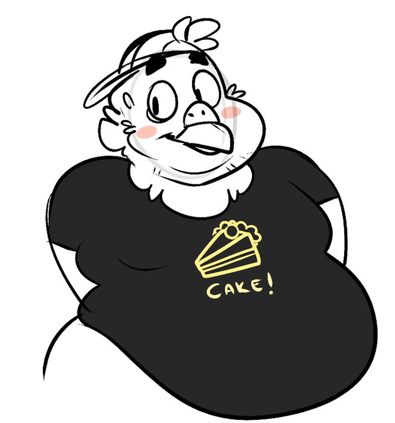 anthro backwards_baseball_cap backwards_hat baseball_cap beak belly big_belly black_clothing black_eyebrows black_eyes black_shirt black_t-shirt black_topwear blush cheek_tuft chubby_cheeks clothing double_chin exclamation_point eyebrows facial_tuft feathers hands_behind_back hat headgear headwear male moobs obese obese_anthro obese_male overweight overweight_anthro overweight_male shirt simple_background smile solo standing t-shirt text text_on_clothing topwear tuft white_background white_baseball_cap white_beak white_body white_feathers wide_hips beastofeuthanasia ross_(beastofeuthanasia) avian bird columbid pigeon 2018 colored_sketch digital_media_(artwork) english_text sketch