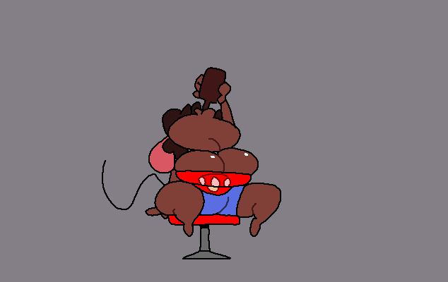 anthro balls beverage beverage_bottle big_balls big_breasts big_penis blush bodily_fluids breasts brown_body brown_fur brown_hair chair cum drinking ejaculation excessive_cum excessive_genital_fluids fur furniture genital_fluids genitals gynomorph hair hands-free huge_balls huge_penis intersex penis retracted_balls simple_background solo thick_thighs throbbing throbbing_balls throbbing_penis vein veiny_penis superiorfox gwen_geek juice_that_makes_you_cum gwen_martin house_mouse mammal mouse murid murine rodent animated short_playtime