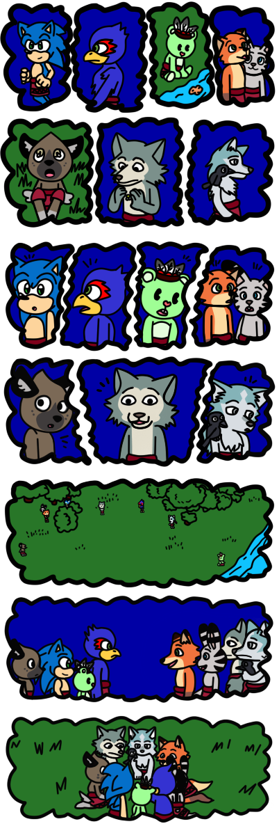mr. wolf, legoshi, sonic the hedgehog, louis, michiru kagemori, and etc (sonic the hedgehog (series) and etc) created by ameth18 and sirinathehedgehog