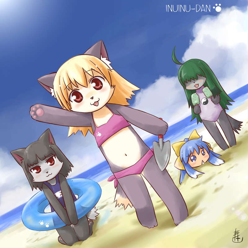 anthro beach bikini blue_sky buried buried_in_sand clothing cloud dessert female food group ice_cream midriff navel one-piece_swimsuit pawpads purple_bikini purple_clothing purple_swimwear sand sea shovel sky sunny swim_ring swimwear tools two-piece_swimsuit water yin_yang young young_anthro young_female keikotobuki futaba_channel may_(futaba) nijiura_maids os-tan akuma_gaoru inu-t konton-san kuro_gaoru animal_humanoid canid canid_humanoid canine canine_humanoid canis dog_humanoid domestic_dog humanoid mammal mammal_humanoid 1:1