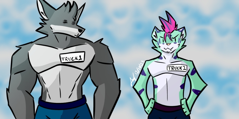 anthro barazoku duo femboy fluffy fur green_body green_fur grey_body grey_fur male male/male muscular muscular_male stripes avi_the_tiger forestpunktiger pallav_the_tiger lemon_demon mythology two_trucks pallav_(pallav_the_tiger) canid canine canis felid mammal mythological_canine mythological_creature pantherine tiger werecanid werecanine werecreature werewolf wolf 2:1 meme