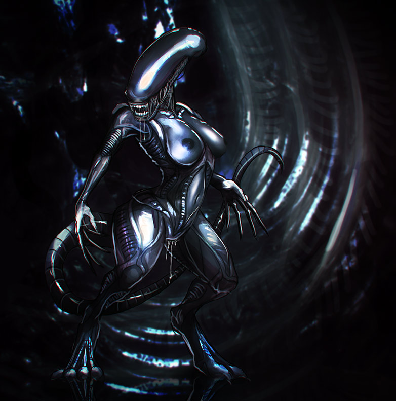 anthro anthrofied big_breasts bodily_fluids breasts claws digitigrade drooling eyeless female genital_fluids genitals non-mammal_breasts nude open_mouth pussy saliva solo vaginal_fluids wide_hips finir alien_(franchise) alien xenomorph 2015