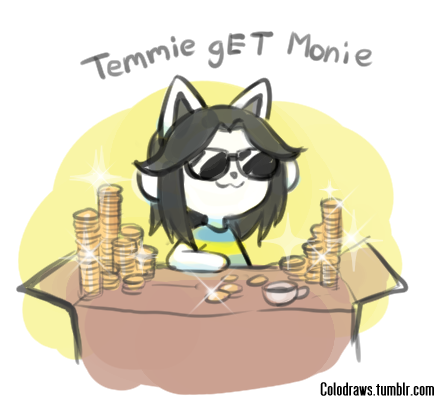 ambiguous_gender black_hair eyewear hair solo sunglasses text colo undertale undertale_(series) temmie_(undertale) felid mammal tem 2015 english_text low_res