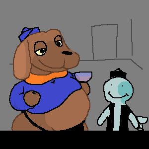 alcohol anthro beverage bottomless bottomless_male bulge clothed clothing duo exposed_belly food male male/male noodles scarf soul wine pearable bludals sarden canid canine canis dachshund domestic_dog human hunting_dog mammal 1:1 low_res