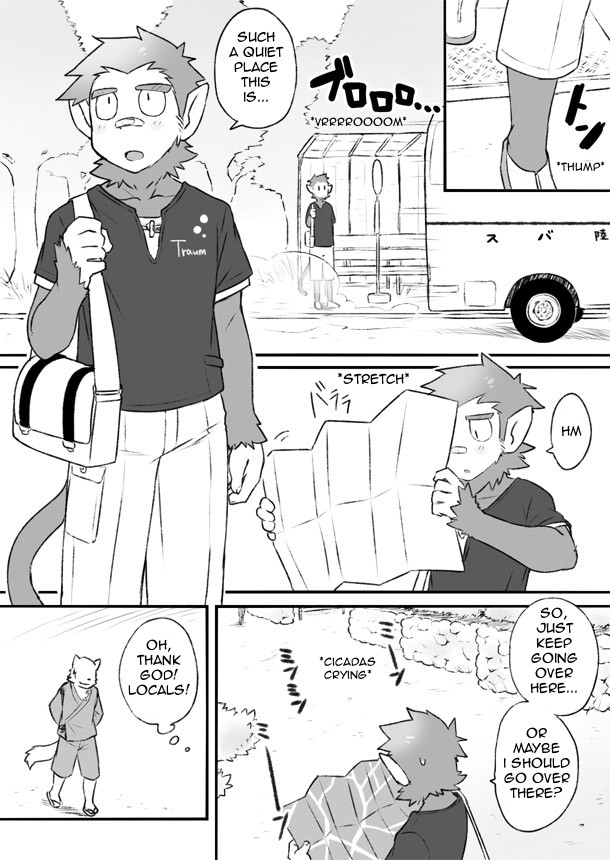 anthro clothing dialogue male text cotton_(artist) tooboe_bookmark noguchi sadasaka_usui haplorhine mammal monkey primate comic english_text monochrome